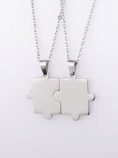 A set of steel colors Stainless steel Geometric puzzle Minimalist Necklace