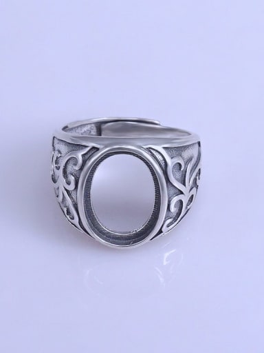 925 Sterling Silver Geometric Ring Setting Stone size: 11*15mm