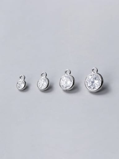 S925 Silver Double Ring Microset Zircon Single Ring Pendant