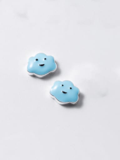 Blue 925 Sterling Silver Enamel Cute Cloud DIY Pendant