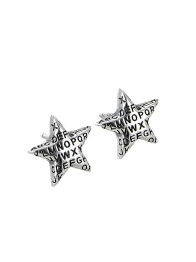 925 Sterling Silver Five-Pointed Star Vintage Stud Earring