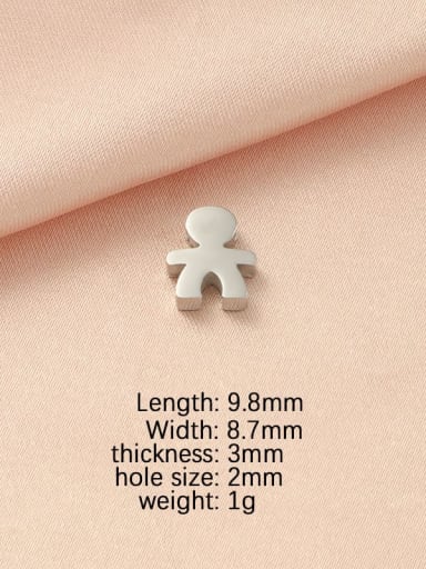 Stainless steel Minimalist Boy and girl small hole bead pendant DIY jewelry