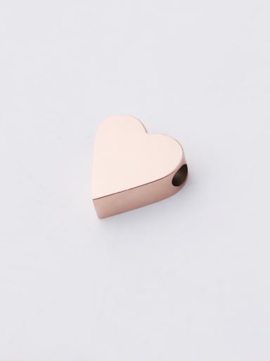 Rose Gold Stainless steel love heart-shaped small hole beads / handmade loose beads