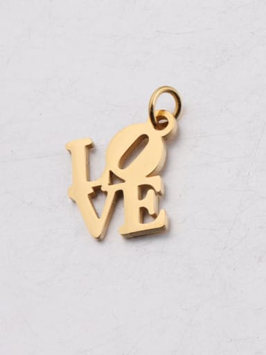 Gold with single coil Stainless steel Letter  Single Ring Minimalist Pendant