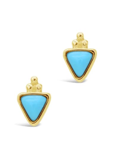 Gold Style 2 925 Sterling Silver Turquoise Geometric Vintage Drop Earring