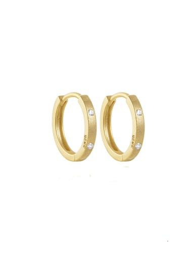 Gold 10mm 925 Sterling Silver Geometric Minimalist Huggie Earring