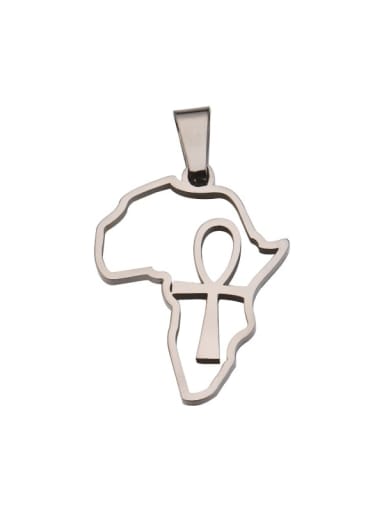 Stainless steel hollow cross map small pendant