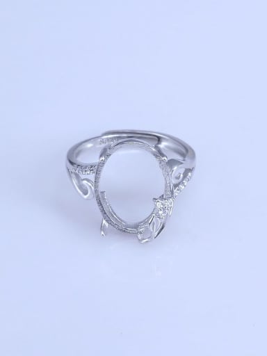 925 Sterling Silver 18K White Gold Plated Geometric Ring Setting Stone size: 10*12 12*16 13*18MM