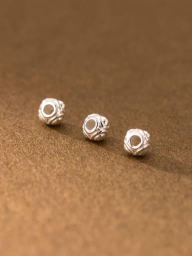 S925 Plain Silver 4mm Pattern Bracelet Ball Beads