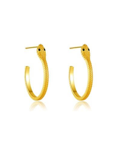 18k gold 925 Sterling Silver Cubic Zirconia Snake Trend Hoop Earring