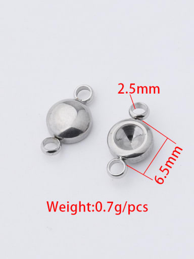 Stainless steel Round Double circle birthstone base Connectors
