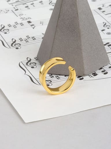 A golden Single one 925 Sterling Silver Geometric Minimalist Single Earring