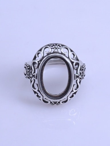 925 Sterling Silver Geometric Ring Setting Stone size: 11*16mm