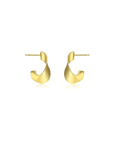 E3499 Gold 925 Sterling Silver Irregular Minimalist Drop Earring