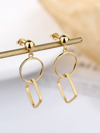 120r gold, about 2.7g, right 925 Sterling Silver Geometric Trend Earring