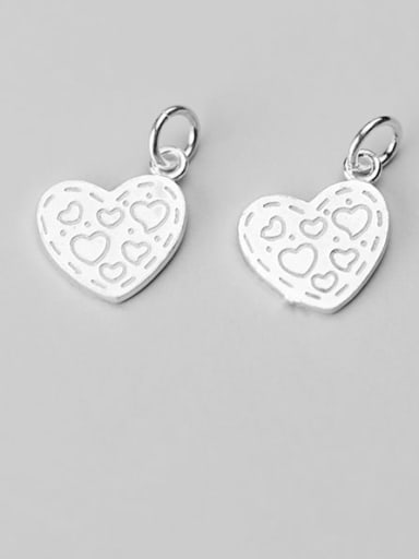 925 Sterling Silver Heart Charm Height : 14 mm , Width: 12 mm