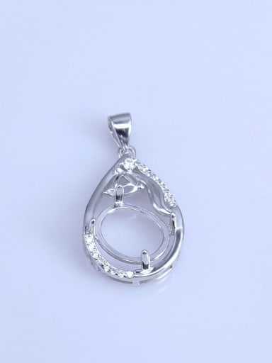 925 Sterling Silver Round Pendant Setting Stone size: 10*12mm