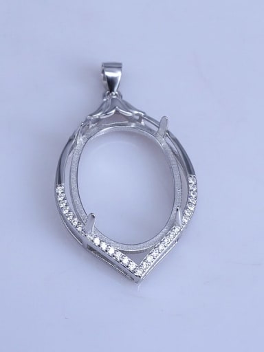 925 Sterling Silver Oval Pendant Setting Stone size: 18*18mm