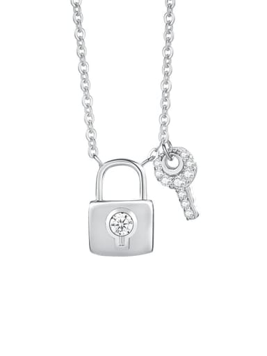 925 Sterling Silver Rhinestone Locket Minimalist Necklace