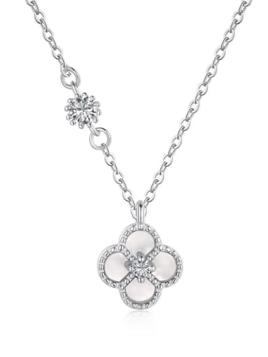 925 Sterling Silver Enamel Clover Pendant Necklace