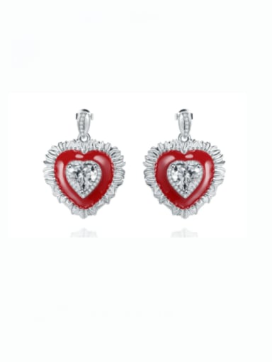 white  Earrings 925 Sterling Silver Carnelian Heart Minimalist Stud Earring