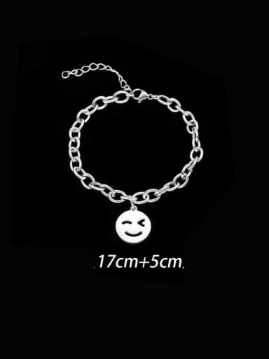 Hot pull bracelet Titanium Steel  Minimalist Smiley  Bracelet and Necklace Set