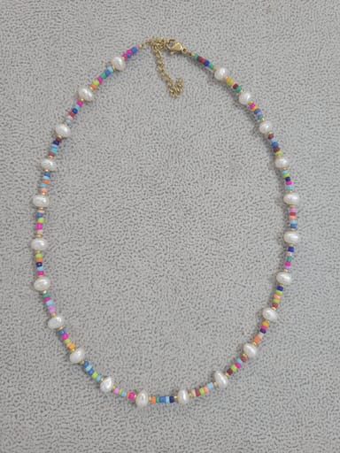 Freshwater Pearl Geometric Bohemia Handmade Beading Necklace