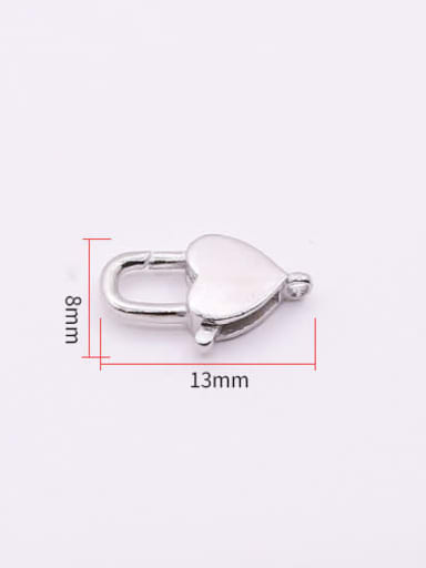 Sterling Silver Natural Color S925 Sterling Silver Heart-Shaped Lobster Buckle Buckle