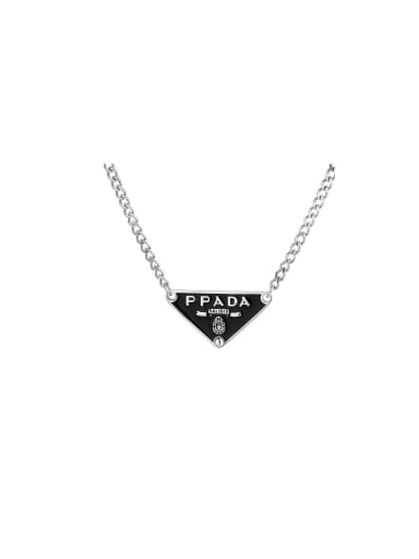 925 Sterling Silver Enamel Triangle Vintage Necklace