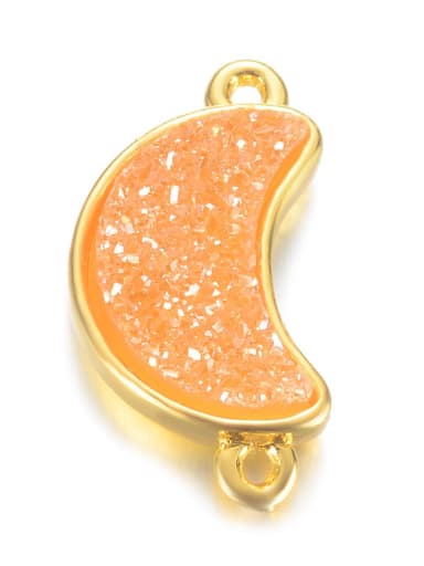Copper Alloy Crystal Moon Charm Height : 9mm , Width: 18.5mm