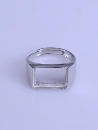 925 Sterling Silver 18K White Gold Plated Geometric Ring Setting Stone size: 8*10 7*9 12*13 6*8 9*11 10*12 10*14 11*11 1