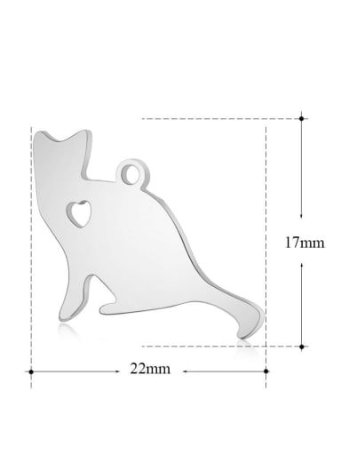 Stainless steel Dog Charm Height : 17 mm , Width: 22 mm