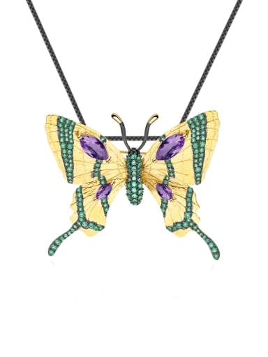 925 Sterling Silver Amethyst  Luxury Butterfly Pendant Necklace