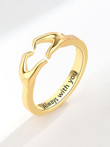 18K Gold 925 Sterling Silver Heart Minimalist Band Ring