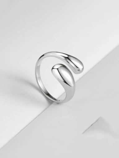 silver 925 Sterling Silver Water Drop Minimalist Band Ring