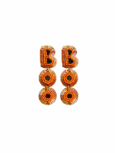 Miyuki Millet Bead Letter Hand-woven alphabet sequins Artisan Drop Earring