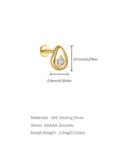 Single Gold 1 925 Sterling Silver Cubic Zirconia Geometric Dainty Single Earring