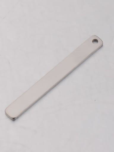 Stainless Steel Single Hole Rounded Corner Rectangle Glossy Tag