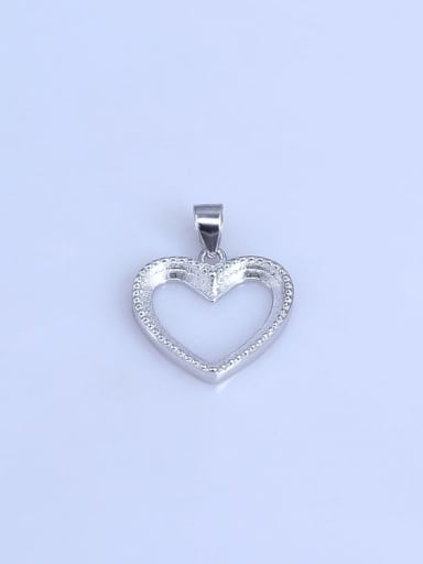 925 Sterling Silver Heart Pendant Setting Stone size: 12*15mm