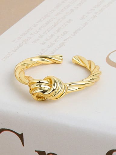 Gold 925 Sterling Silver Bowknot Minimalist Band Ring