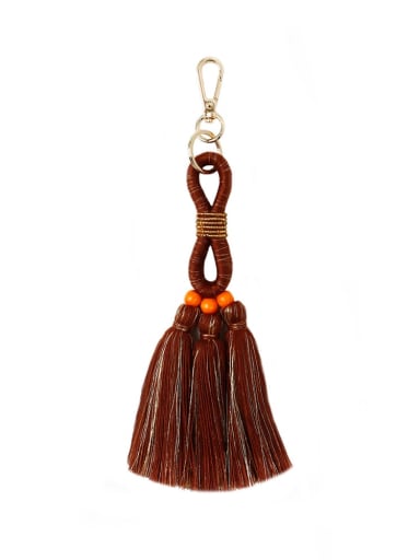 K68194 Alloy Bead Cotton Rope  Tassel Hand-Woven Bohemia Bag Pendant