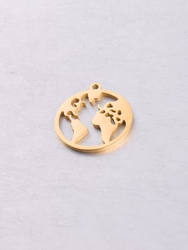 Stainless steel Hollow round world map pendant
