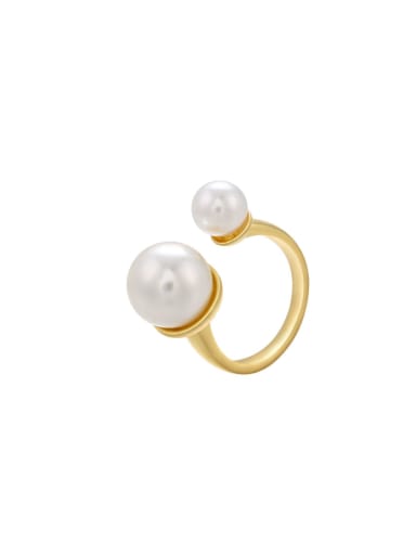 Brass Freshwater Pearl Trend Band Ring