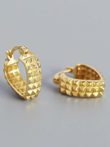 Golden color 925 Sterling Silver Geometric Minimalist Huggie Earring