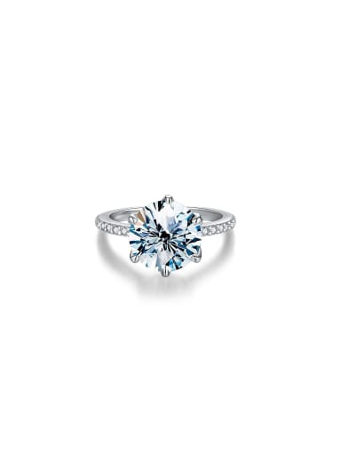 925 Sterling Silver Moissanite Flower Dainty Engagement Ring