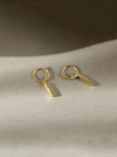 E357E Gold 925 Sterling Silver Moon Minimalist Huggie Earring