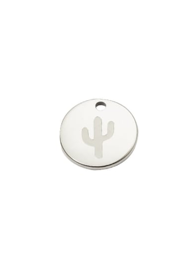 custom Stainless steel Round Cactus Minimalist Pendant