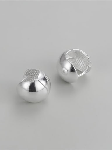 small 925 Sterling Silver Minimalist  Smooth Round Ball Stud Earring