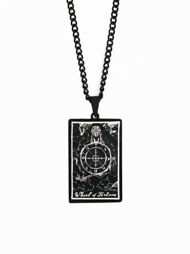 Wheels Of Fortune's Tarot hip hop stainless steel titanium steel necklace