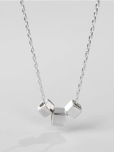 925 Sterling Silver Square Minimalist Necklace